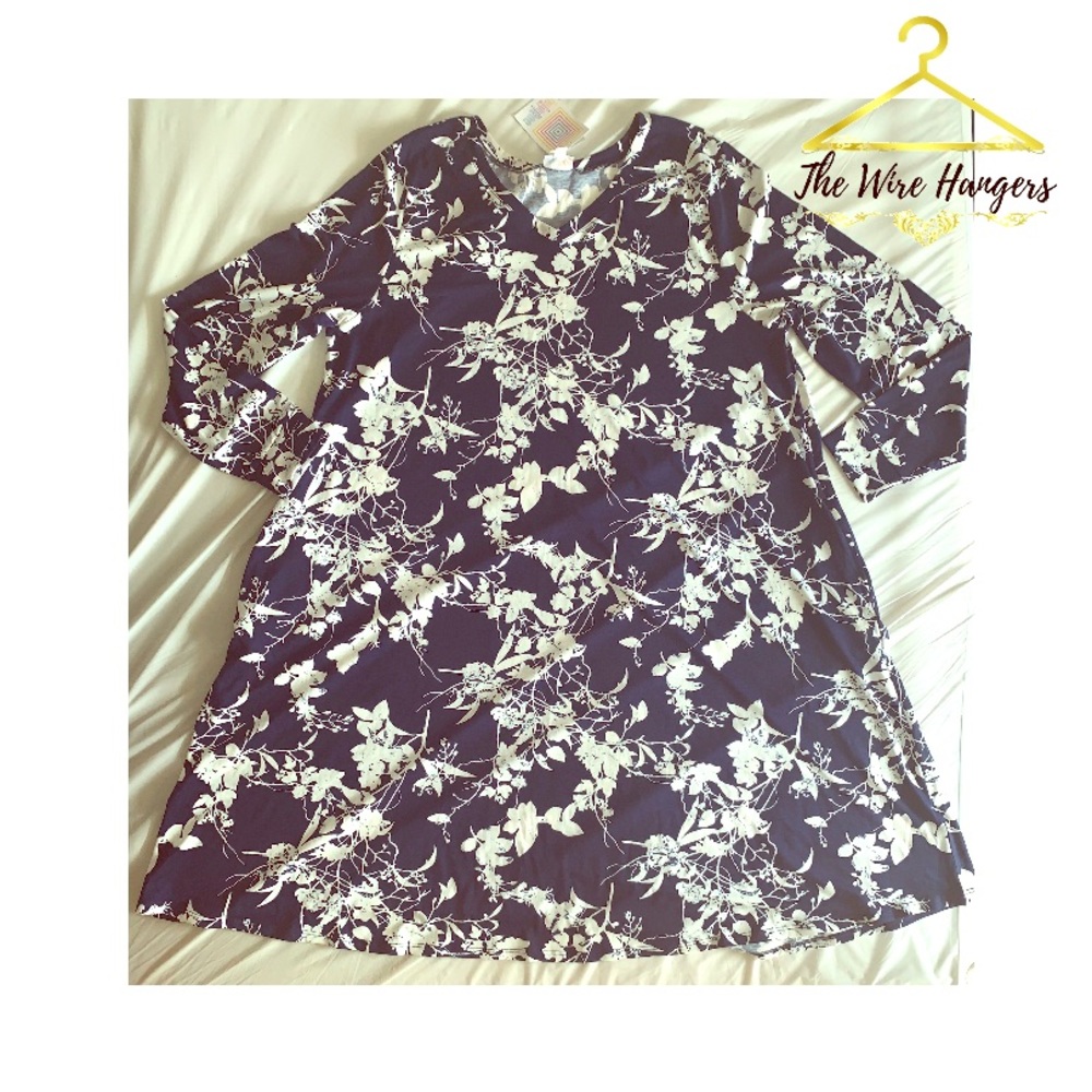 Lula Roe (Emily) Blue& White Dress